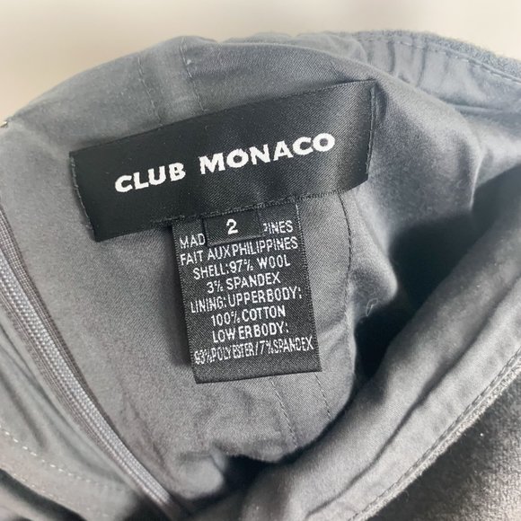 Club Monaco strapless wool blend sheath dress grey - Picture 6 of 13